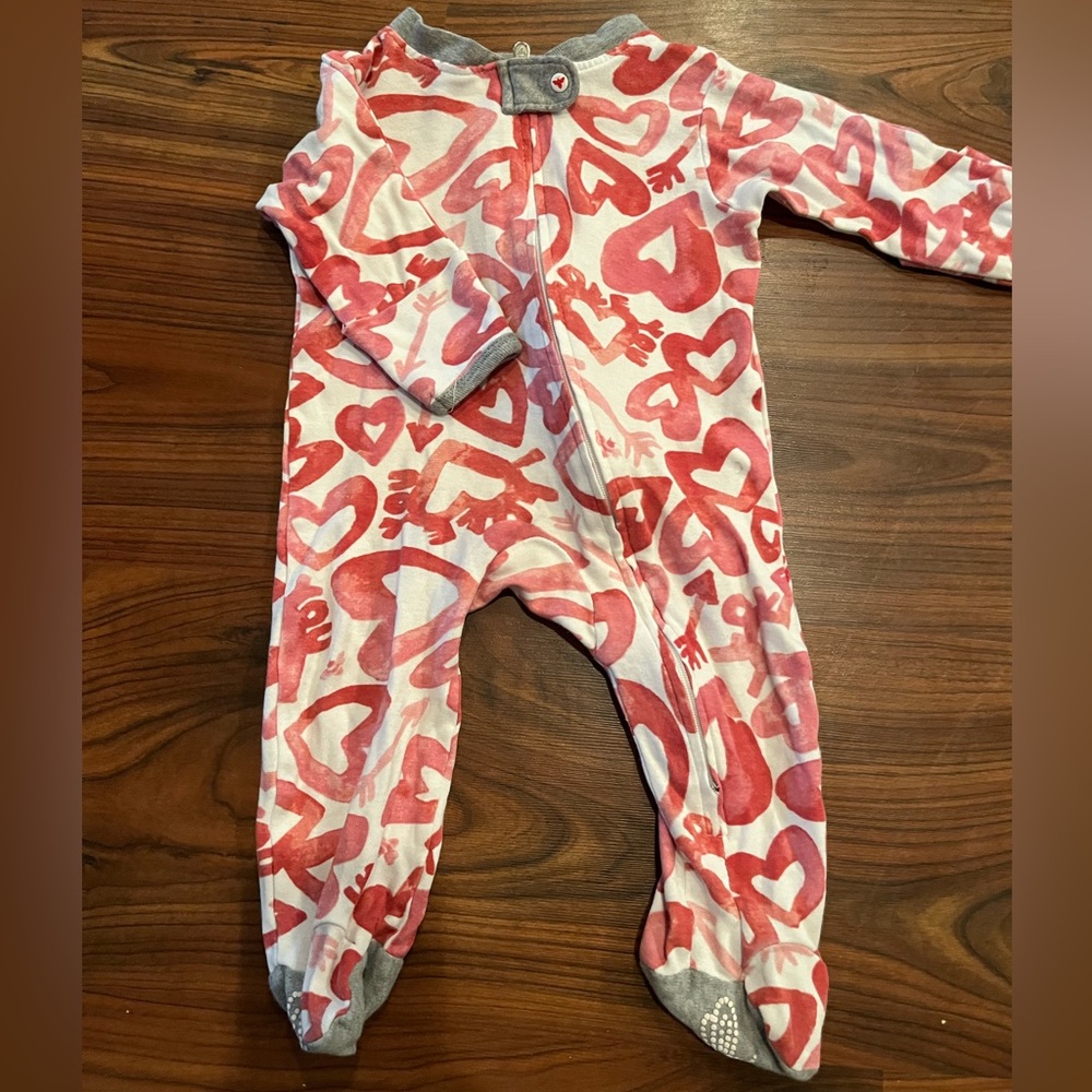 Burt's Bees Pink and Gray Footies One Piece